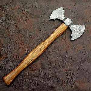 Damascus Steel Double Head <b>Axe</b> High Quality Pattern Steel Head With Natural <b>Wood</b> Handle For Outdoor Gear And Gifts - Product Image 5