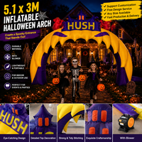 Arche gonflable monstre d'Halloween, arche géante à dents, portail gonflable pour fête en extérieur, décorations gonflables d'Halloween