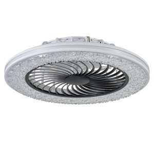 Ventilatore da soffitto moderno a LED da 23 pollici con luci RGB, design senza pale per soggiorno a basso profilo, ventilatore da soffitto a incasso - Product Image 1