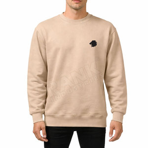 Bulk Order Plain Beige Crew Neck Sweatshirt Heavy 360gsm French Terry <b>Pullover</b> Basics Custom Logo Printed Winter <b>Jumper</b> - Product Image 5
