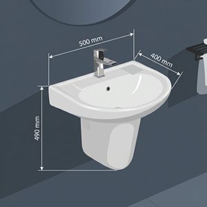 Conjunto de Lavabo Suspendido Confi con 5 Años de Garantía, Fácil de Limpiar - Product Image 3