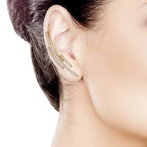 Metarock jewelrys-pendientes de oro amarillo de 14k con diamantes de imitación, joyería - Product Image 2