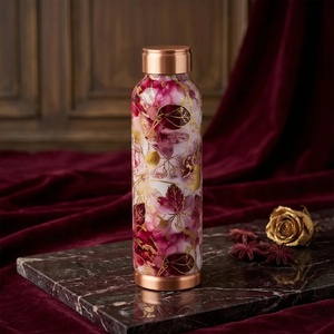 Custom Moroccan-Patterned Pure Copper Water <b>Bottle</b> Decorative Ayurvedic Wellness Vessel Stylish Leak-Proof Metal Water <b>Bottle</b> - Product Image 5