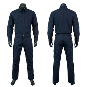 Mens Tactical Security Uniform 250 GSM Durable Cotton Polyester Navy Blue Utility Shirt <b>Pant</b> Embroidered Logo - Product Image 1
