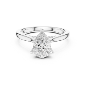 Anillos de compromiso clásicos con forma de lágrima, oro amarillo de 14 quilates, diamante cultivado en laboratorio IGI de 2 quilates con corte de pera y halo oculto. - Product Image 6