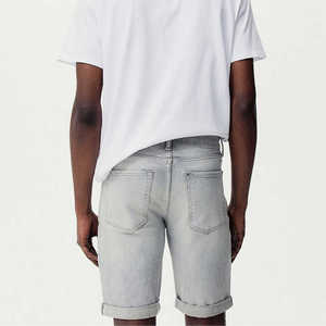 Pantalones Cortos de Mezclilla de Algodón Lavado Oscuro, Estilo Vintage, Holgados y Desgastados, Personalizados, para Hombre, Moda Urbana de Verano - Product Image 5