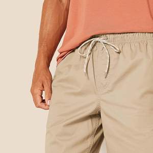 Shorts de marche pour hommes, coupe décontractée, taille élastique, en tissu peigné polyester/coton, écologiques et respirants - Product Image 4