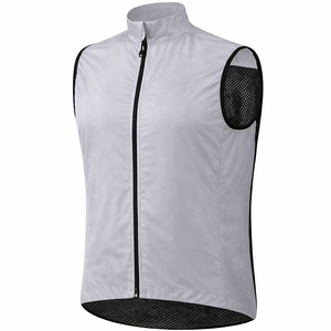 Gilet de cyclisme pour homme, coupe-vent, extensible, entièrement zippé, col montant, pour la route et le gravel - Product Image 1