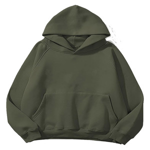 High Quality Men Hoodie Pullover <b>Thick</b> <b>Fleece</b> Oversize Loose Custom 500gsm Cropped Hoodie Plus Size Men's Hoodies - Product Image 1