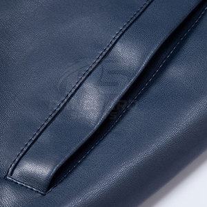 Modern Mens Leather Bomber <b>Jacket</b> Tailored Fit Zip Front <b>Smart</b> Style Classic Mens Leather Bomber <b>Jacket</b> - Product Image 4