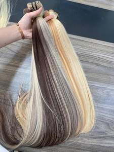 Cabello Vietnamita Remy Doble Trama Decolorado con Mechas 100g Muy Suave y con Puntas Llenas - Product Image 3