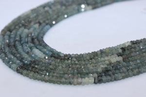 Musgo natural aguamarina facetada Rondelle forma cuentas musgo aguamarina para la fabricación de joyas - Product Image 4