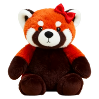 Boneka Panda Merah Mainan Hewan Lembut Isi Dakron Dekorasi Rumah Hadiah Koleksi Boneka Beruang Teddy