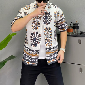 Chemise Hawaïenne Personnalisée pour Homme, Motif Floral Jacquard en Popeline 100% Coton Infroissable, Manches Courtes Décontractées - Product Image 5