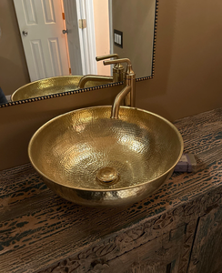 Oferta Especial: Lavabo de Latón Macizo con Diseño Martillado, Estilo Único para Baño, Decoración Interior, Utensilios de Cocina, Lavabo Metálico - Product Image 6