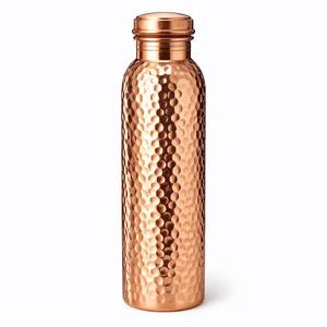 Botella de agua de cobre para regalo de Navidad, acabado martillado, diseño minimalista portátil, para uso doméstico - Product Image 4