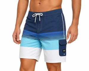Shorts de Baño Personalizados para Hombre, con Rayas de Colores, de Secado Rápido, para Surf y Playa, con Bolsillo Tipo Cargo, Ligeros - Product Image 2