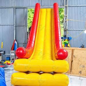 THUY LINH Inflatable <b>Water</b> <b>Slide</b> Outdoor PVC Commercial Use Yellow Red Dual Lane Max 500kg Capacity - Product Image 1
