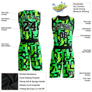 Conjuntos de Camisetas de Baloncesto de Última Tendencia para Adultos, Sublimación Geométrica, Sin Mangas, 100% Poliéster, Kits de Baloncesto Juveniles - Product Image 5