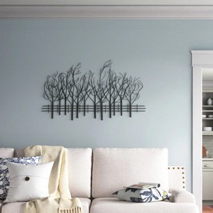 Panel Decorativo Cuadrado con Marco de Madera Geométrica 3D en Blanco Rústico - Product Image 2