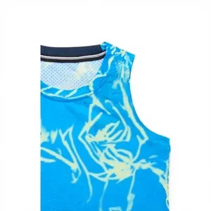Débardeur sans manches pour hommes, imprimé bleu et jaune, col rond, vêtements de sport à séchage rapide - Product Image 2