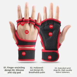 Best Quality Hand Grips Gloves Gym Weightlifting Cross Training Fingerless Gloves with Padded - Product Image 1