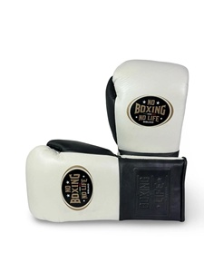 Gants de boxe en cuir véritable de vachette de haute qualité, design « No Boxing No Life », pour le sparring, prix de gros RTS, référence AS-BG-5034 - Product Image 2