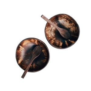 ฟรีโลโก้ที่กำหนดเองเป็นมิตรกับสิ่งแวดล้อมธรรมชาติกะลามะพร้าวชามช้อนไม้ผลไม้ผสมสลัด - Product Image 2