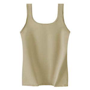 OEM Service High Quality Custom Women's Tank <b>Top</b> 100%Cotton Blank Square Neck Sleeveless Double Lined Basic <b>Tops</b> Tank <b>Top</b> - Product Image 6