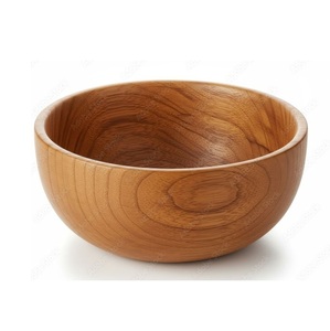 Handcrafted Natural Wooden Salad Bowl Round Wood Serving Bowl for Fruits <b>Pasta</b> and Snacks - Product Image 1