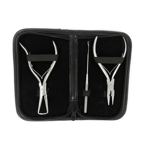 Kit de Herramientas Profesional de Acero Inoxidable de Alta Calidad para Extensiones de Cabello con Micro Anillos, Alicates de Instalación y Extracción, 3 Piezas - Product Image 2