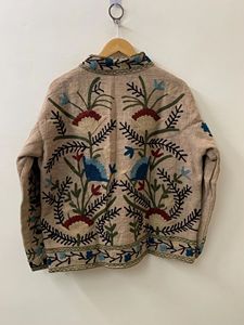 Embroidered Suzani <b>Kimono</b> Jacket Handmade TNT Short Coat Uzbek Bohemian <b>Vintage</b> Jacket Ethnic Winter Outerwear - Product Image 3
