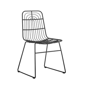 Chaise en fil métallique noir style Mid-Century Modern, cantilever, pour salle à manger, salon, extérieur, villas, appartements - Product Image 3