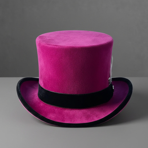 Chapeau haut de forme en soie rose fait main de qualité supérieure, accessoire de cosplay victorien steampunk gothique - Product Image 4