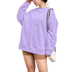 <b>Men</b> Regular Solid Polyester/Cotton Oversized Streetwear Eco-Friendly Crewneck Drop Shoulder Fleece Sweatshirt Custom Sweatshirt - Product Image 4