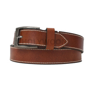 Cinturón de Cuero Genuino Personalizado OEM para Hombre, Cinturón de Cuero con Hebilla de Acero Inoxidable, Cinturón de Cuero Estilo Vintage para Hombre - Product Image 1
