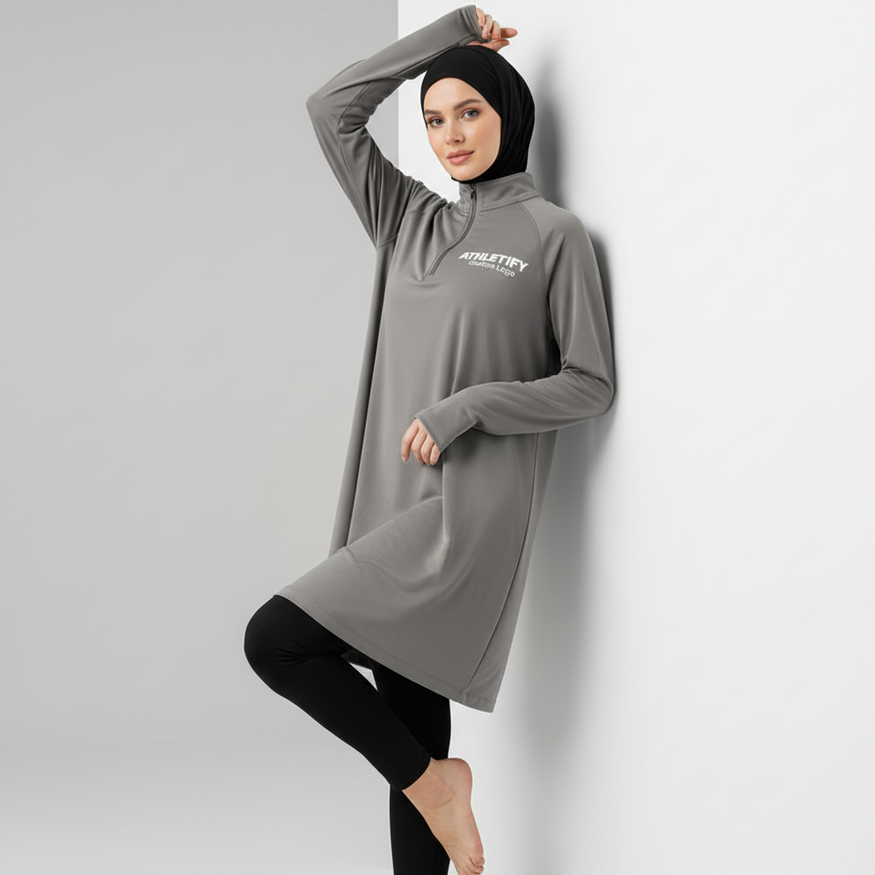 Long Sleeve Modest Top Women Thumb Holes Breathable UPF50+ Eco-Friendly Soft Practical Muslim Modesty Wear Casual Active