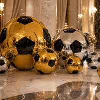 Ballon de football miroir gonflable or et argent, personnalisable, réfléchissant, pour événements et expositions commerciales
