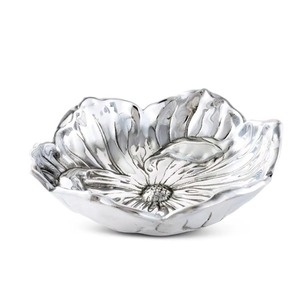 Cuenco de Flores de Aluminio Hecho a Mano con Diseño Tallado Dorado, Plato Decorativo - Product Image 2