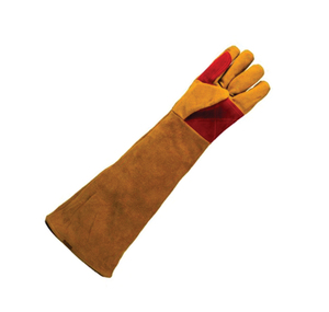 Holy Signs International HSI-1451 Heavy Duty Leather Welding <b>Gloves</b> Cotton Liner Heat Resistant Reinforced Palm <b>Long</b> Stick TIG - Product Image 5