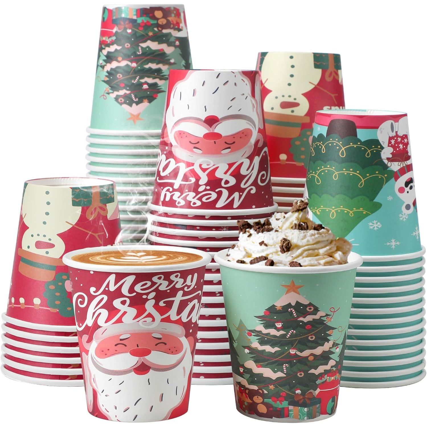 100pack 10oz Christmas Color