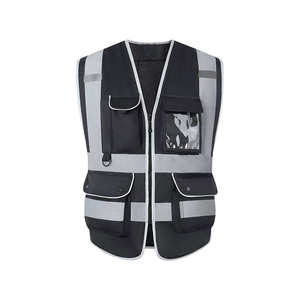 OEM Wholesale Custom logo High-quality Unisex Cotton DTF Printed Nontoxic Reflective Safety Vest Autumn Casual <b>Jacket</b> Hi Viz - Product Image 1