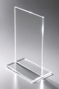 <b>A4</b> Size Customized for Pre-Assembled Clear Plastic Modern Sign <b>Stand</b> Vertical <b>Display</b> Holder for Menus Promotions - Product Image 4