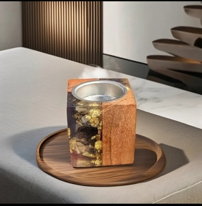 Quemador de incienso de madera hecho a mano con tapa de latón, decoración aromática para el hogar, uso durante todo el año para aromaterapia, decoración del hogar. - Product Image 6