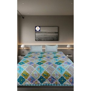 Couette moderne réversible en patchwork 100% polyester faite à la main 1800 GSM toutes saisons pour la maison et l'hôtellerie - Product Image 1