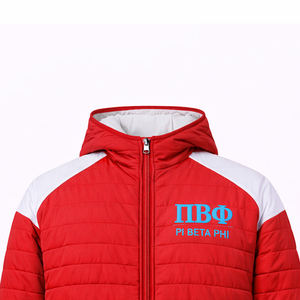 Chaqueta acolchada personalizada para fraternidad griega, chaqueta acolchada de invierno con logotipo bordado, fabricante de ropa griega al por mayor OEM - Product Image 2