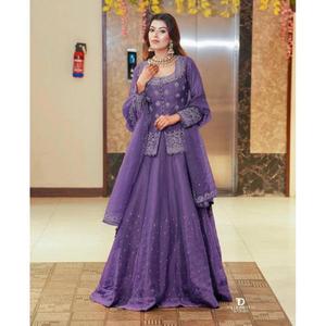 New Arrivals Latest Fashion Elegant Wedding <b>Party</b> Wear <b>Top</b> Lehenga Dupatta Set simmer silk - Product Image 1