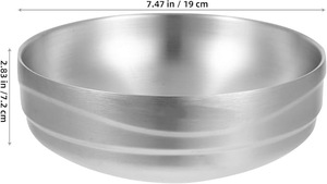 Bol en acier inoxydable robuste pour cuisine, restaurant, hôtel – Idéal pour servir, mélanger, préparer les salades et les aliments – Vaisselle durable de qualité professionnelle – Vente en gros - Product Image 2