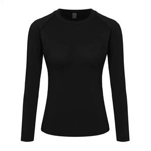 T-shirts de compression côtelés sans couture, dernier design, faible MOQ, logo personnalisé sur le devant, haute qualité, soutien élevé, pour femmes, fitness - Product Image 6