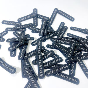 Rubber/Silicone Sew-On Patches with Metal Mesh Logo for Shoes Bags Clothes Garments & Hats-Eco-Friendly 3D Custom Factory Price - Product Image 1